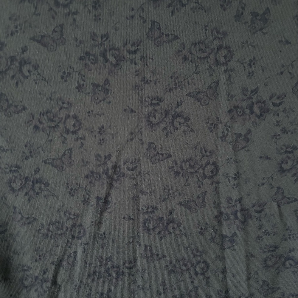 Y2K style Gap floral butterfly print lettuce hem top L - Picture 5 of 7
